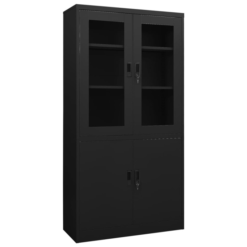 vidaXL Büroschrank Schwarz 90x40x180 cm Stahl vidaXL Büroschrank Schwarz 90x40x180 cm Stahl