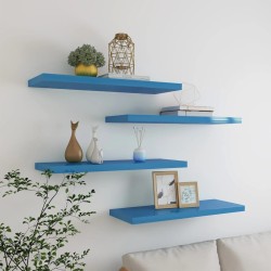 vidaXL Schweberegale 4 Stk. Blau 80x23,5x3,8 cm MDF