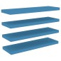 vidaXL Schweberegale 4 Stk. Blau 80x23,5x3,8 cm MDF vidaXL Schweberegale 4 Stk. Blau 80x23,5x3,8 cm MDF