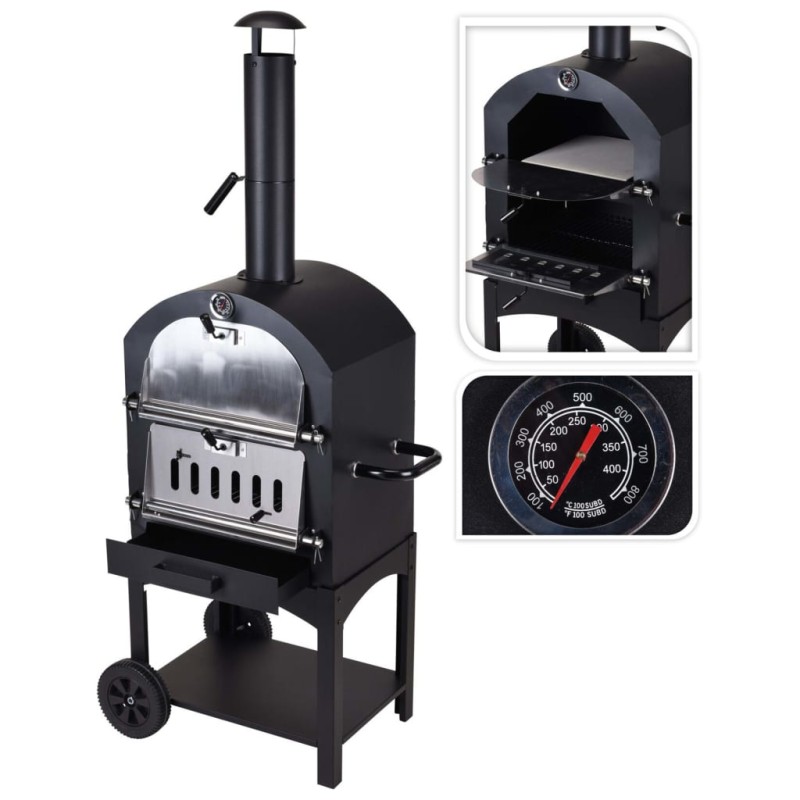 ProGarden BBQ Pizzaofen Schwarz ProGarden BBQ Pizzaofen Schwarz