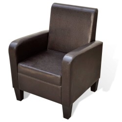 vidaXL Sessel Braun Kunstleder