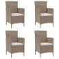 Gartenstühle mit Kissen 4 Stk. Poly Rattan Beige Gartenstühle mit Kissen 4 Stk. Poly Rattan Beige