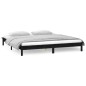 vidaXL Massivholzbett mit LEDs Schwarz 180x200 cm vidaXL Massivholzbett mit LEDs Schwarz 180x200 cm