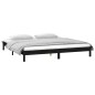vidaXL Massivholzbett mit LEDs Schwarz 180x200 cm vidaXL Massivholzbett mit LEDs Schwarz 180x200 cm