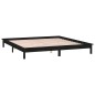 vidaXL Massivholzbett mit LEDs Schwarz 180x200 cm vidaXL Massivholzbett mit LEDs Schwarz 180x200 cm