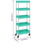 vidaXL Küchenwagen 5 Etagen Türkis 42x29x128 cm Eisen und ABS vidaXL Küchenwagen 5 Etagen Türkis 42x29x128 cm Eisen und ABS