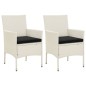 Gartenstühle mit Kissen 2 Stk. Poly Rattan Weiß Gartenstühle mit Kissen 2 Stk. Poly Rattan Weiß