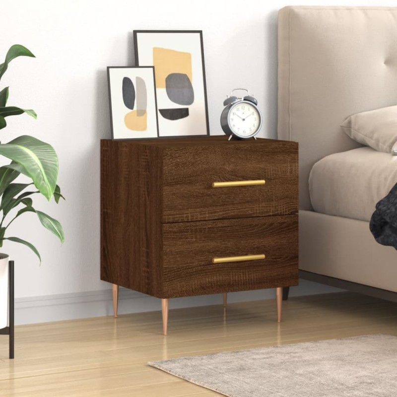 vidaXL Nachttisch Braune Eiche 40x35x47,5 cm Holzwerkstoff vidaXL Nachttisch Braune Eiche 40x35x47,5 cm Holzwerkstoff
