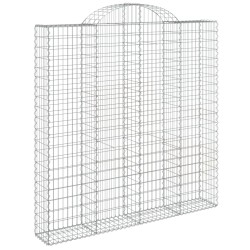 vidaXL Gabione mit Hochbogen 200x30x200/220 cm Verzinktes Eisen