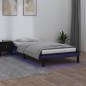vidaXL Massivholzbett mit LEDs Schwarz 90x190 cm vidaXL Massivholzbett mit LEDs Schwarz 90x190 cm