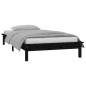 vidaXL Massivholzbett mit LEDs Schwarz 90x190 cm vidaXL Massivholzbett mit LEDs Schwarz 90x190 cm