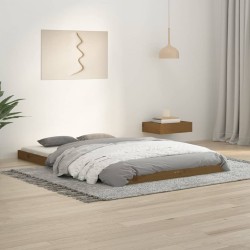 vidaXL Massivholzbett Honigbraun 120x190 cm Kiefer