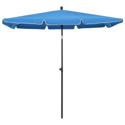 vidaXL Sonnenschirm mit Mast 210x140 cm Azurblau
