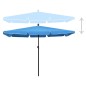 vidaXL Sonnenschirm mit Mast 210x140 cm Azurblau vidaXL Sonnenschirm mit Mast 210x140 cm Azurblau