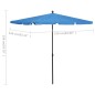 vidaXL Sonnenschirm mit Mast 210x140 cm Azurblau vidaXL Sonnenschirm mit Mast 210x140 cm Azurblau