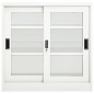 vidaXL Schrank mit Schiebetür Weiß 90x40x90 cm Stahl vidaXL Schrank mit Schiebetür Weiß 90x40x90 cm Stahl
