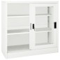 vidaXL Schrank mit Schiebetür Weiß 90x40x90 cm Stahl vidaXL Schrank mit Schiebetür Weiß 90x40x90 cm Stahl