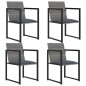 5-tlg. Garten-Essgruppe mit Kissen Poly Rattan Grau 5-tlg. Garten-Essgruppe mit Kissen Poly Rattan Grau