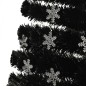 vidaXL Weihnachtsbaum mit LED-Schneeflocken Schwarz 210 cm Fiberoptik vidaXL Weihnachtsbaum mit LED-Schneeflocken Schwarz 210 cm Fiberoptik