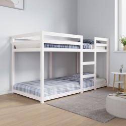 vidaXL Etagenbett Weiß 90x190 cm Massivholz Kiefer