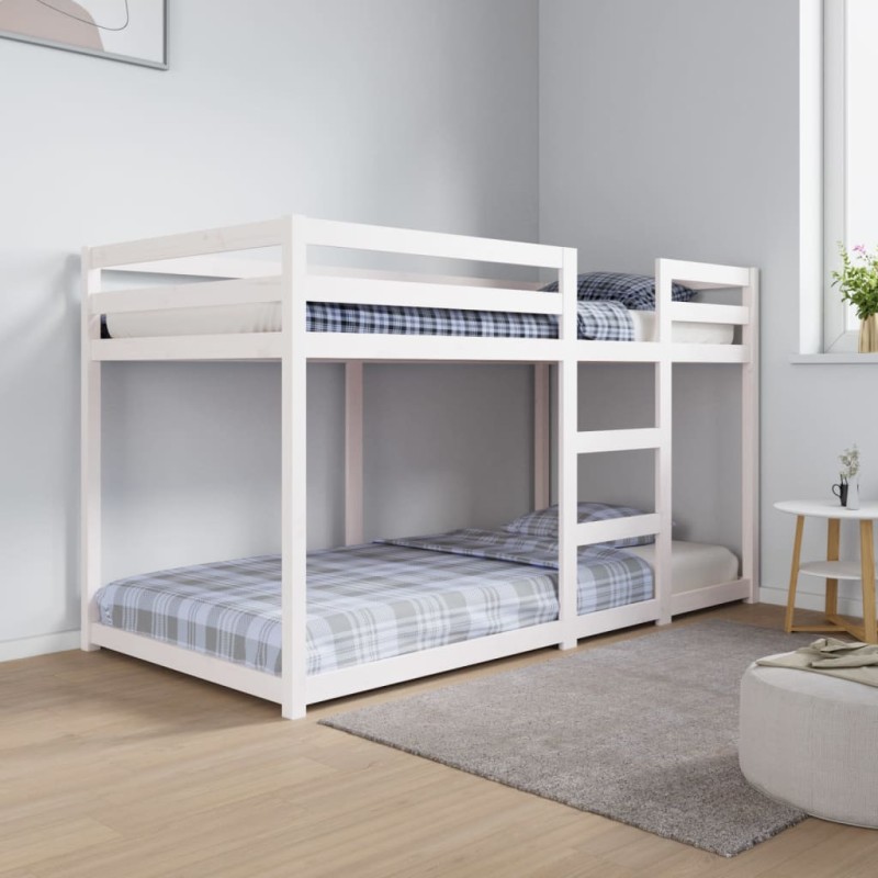 vidaXL Etagenbett Weiß 90x190 cm Massivholz Kiefer vidaXL Etagenbett Weiß 90x190 cm Massivholz Kiefer