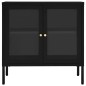 vidaXL Sideboard Schwarz 70x35x70 cm Stahl und Glas vidaXL Sideboard Schwarz 70x35x70 cm Stahl und Glas