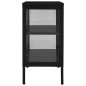 vidaXL Sideboard Schwarz 70x35x70 cm Stahl und Glas vidaXL Sideboard Schwarz 70x35x70 cm Stahl und Glas