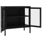vidaXL Sideboard Schwarz 70x35x70 cm Stahl und Glas vidaXL Sideboard Schwarz 70x35x70 cm Stahl und Glas