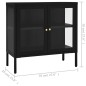 vidaXL Sideboard Schwarz 70x35x70 cm Stahl und Glas vidaXL Sideboard Schwarz 70x35x70 cm Stahl und Glas
