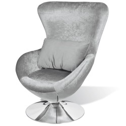 vidaXL Sessel in Ei-Form Silbern 