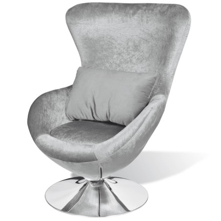 vidaXL Sessel in Ei-Form Silbern 