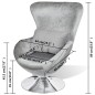 vidaXL Sessel in Ei-Form Silbern vidaXL Sessel in Ei-Form Silbern