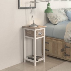 vidaXL Nachttisch mit 1 Schublade Braun/Weiß 