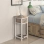 vidaXL Nachttisch mit 1 Schublade Braun/Weiß vidaXL Nachttisch mit 1 Schublade Braun/Weiß