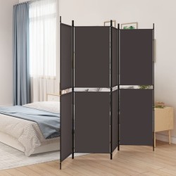 vidaXL 4-tlg. Paravent Braun 200x180 cm Stoff