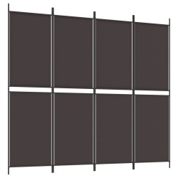 vidaXL 4-tlg. Paravent Braun 200x180 cm Stoff