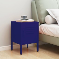 vidaXL Nachttisch Marineblau 35x35x51 cm Stahl 