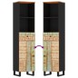 vidaXL Badschrank 38x33x160 cm Altholz Massivholz vidaXL Badschrank 38x33x160 cm Altholz Massivholz