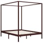 vidaXL Himmelbett-Gestell Dunkelbraun Massivholz Kiefer 160 x 200 cm vidaXL Himmelbett-Gestell Dunkelbraun Massivholz Kiefer 160 x 200 cm
