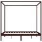 vidaXL Himmelbett-Gestell Dunkelbraun Massivholz Kiefer 160 x 200 cm vidaXL Himmelbett-Gestell Dunkelbraun Massivholz Kiefer 160 x 200 cm