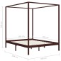 vidaXL Himmelbett-Gestell Dunkelbraun Massivholz Kiefer 160 x 200 cm vidaXL Himmelbett-Gestell Dunkelbraun Massivholz Kiefer 160 x 200 cm