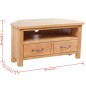 vidaXL TV-Schrank mit Schublade 88x42x46 cm Massivholz Eiche