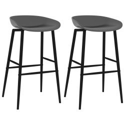 vidaXL Barhocker 2 Stk. Grau 