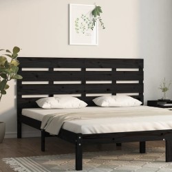 vidaXL Kopfteil Schwarz 140x3x80 cm Massivholz Kiefer