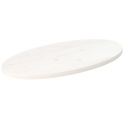 vidaXL Tischplatte Weiß 60x30x2,5 cm Massivholz Kiefer Oval