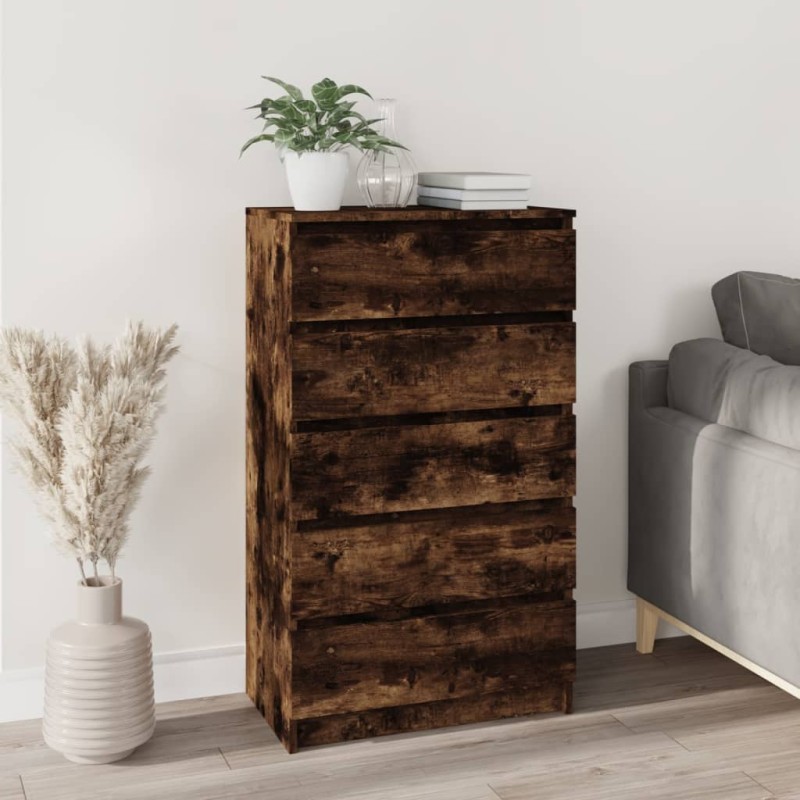 vidaXL Schubladenschrank Räuchereiche 60x36x103 cm Holzwerkstoff vidaXL Schubladenschrank Räuchereiche 60x36x103 cm Holzwerkstoff