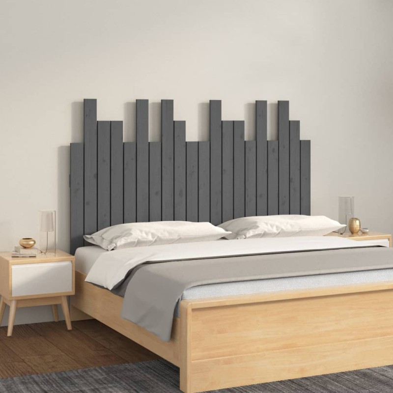 vidaXL Wand-Kopfteil Grau 127,5x3x80 cm Massivholz Kiefer vidaXL Wand-Kopfteil Grau 127,5x3x80 cm Massivholz Kiefer