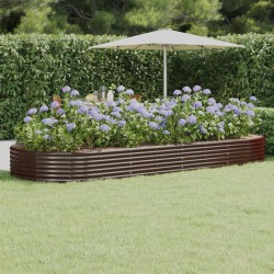vidaXL Hochbeet Pulverbeschichteter Stahl 373x140x36 cm Braun