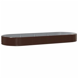 vidaXL Hochbeet Pulverbeschichteter Stahl 373x140x36 cm Braun