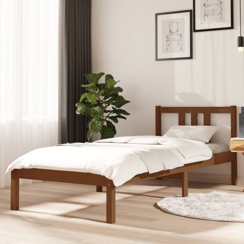 vidaXL Massivholzbett Honigbraun 75x190 cm vidaXL Massivholzbett Honigbraun 75x190 cm